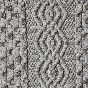 OG587 Aran Knit Honeycomb Throw Blanket Oatmeal CLosely Creative Irish Gifts