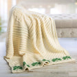 Aran Knit Shamrock Wool Throw Blanket - Creative Irish Gifts
