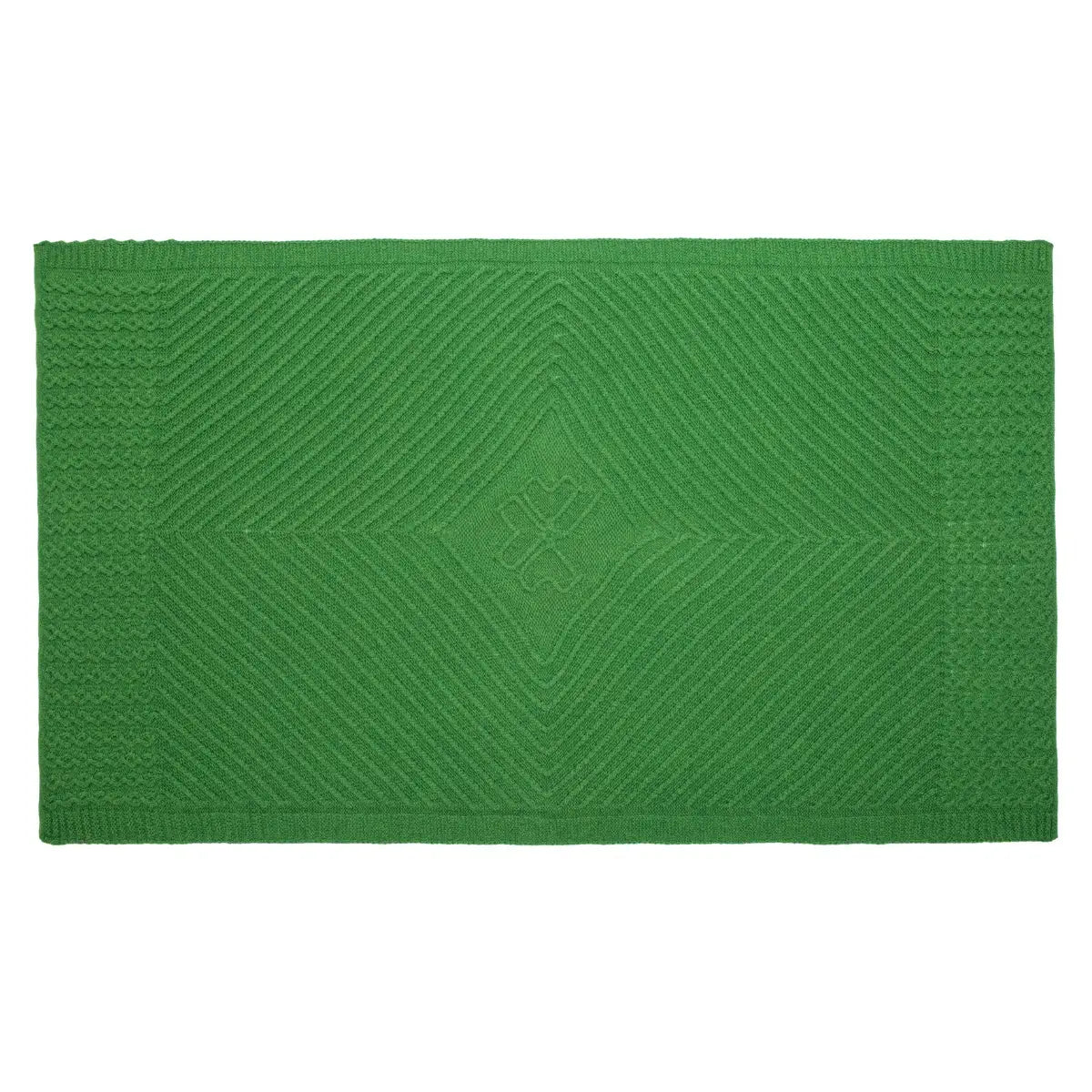 OG593 Aran Knit Shamrock Wool Throw Blanket Green Creative Irish gift
