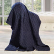 Fisherman Honeycomb Cable Throw, Navy - Creative Irish Gifts