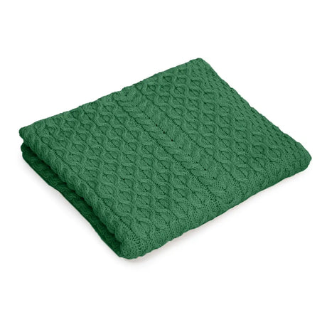 OG602 Aran Knit Honeycomb Throw Blanket-Green Studio Creative Irish Gifts