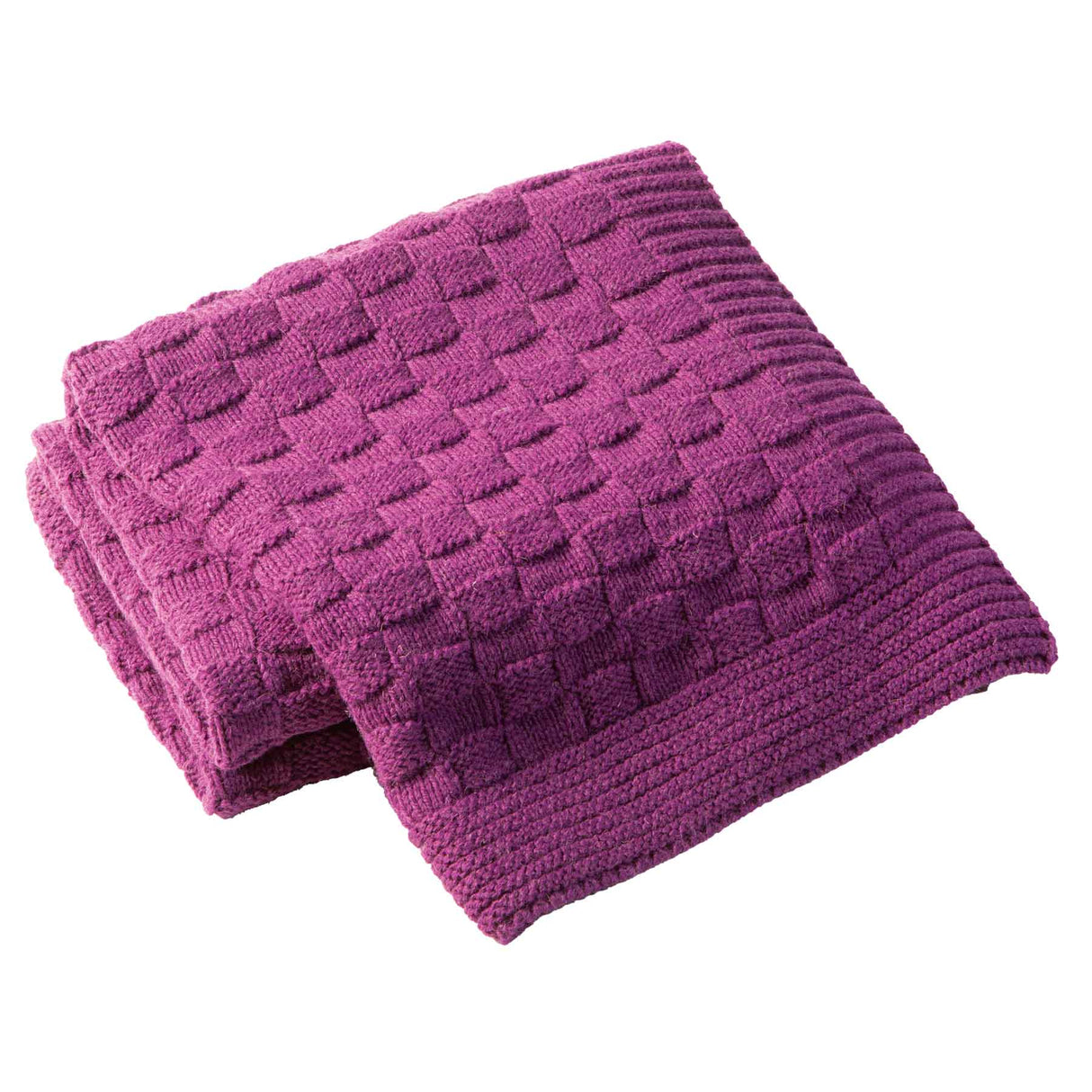 Aran Checkered Throw Blanket Purple studio Creative Irish Gifts