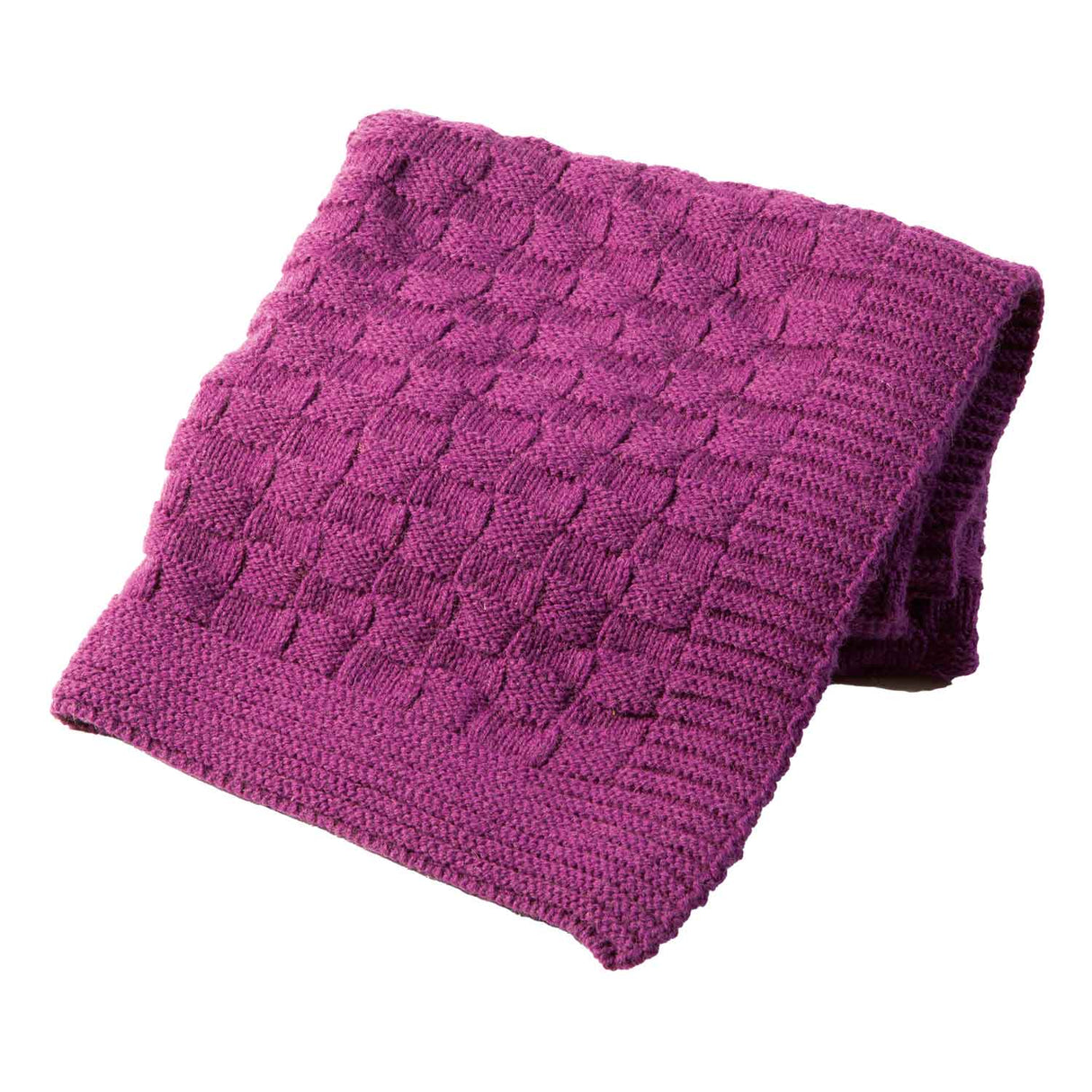 Aran Checkered Throw Blanket Purple Creative Irish Gifts