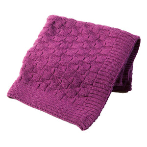 Aran Checkered Throw Blanket Purple Creative Irish Gifts