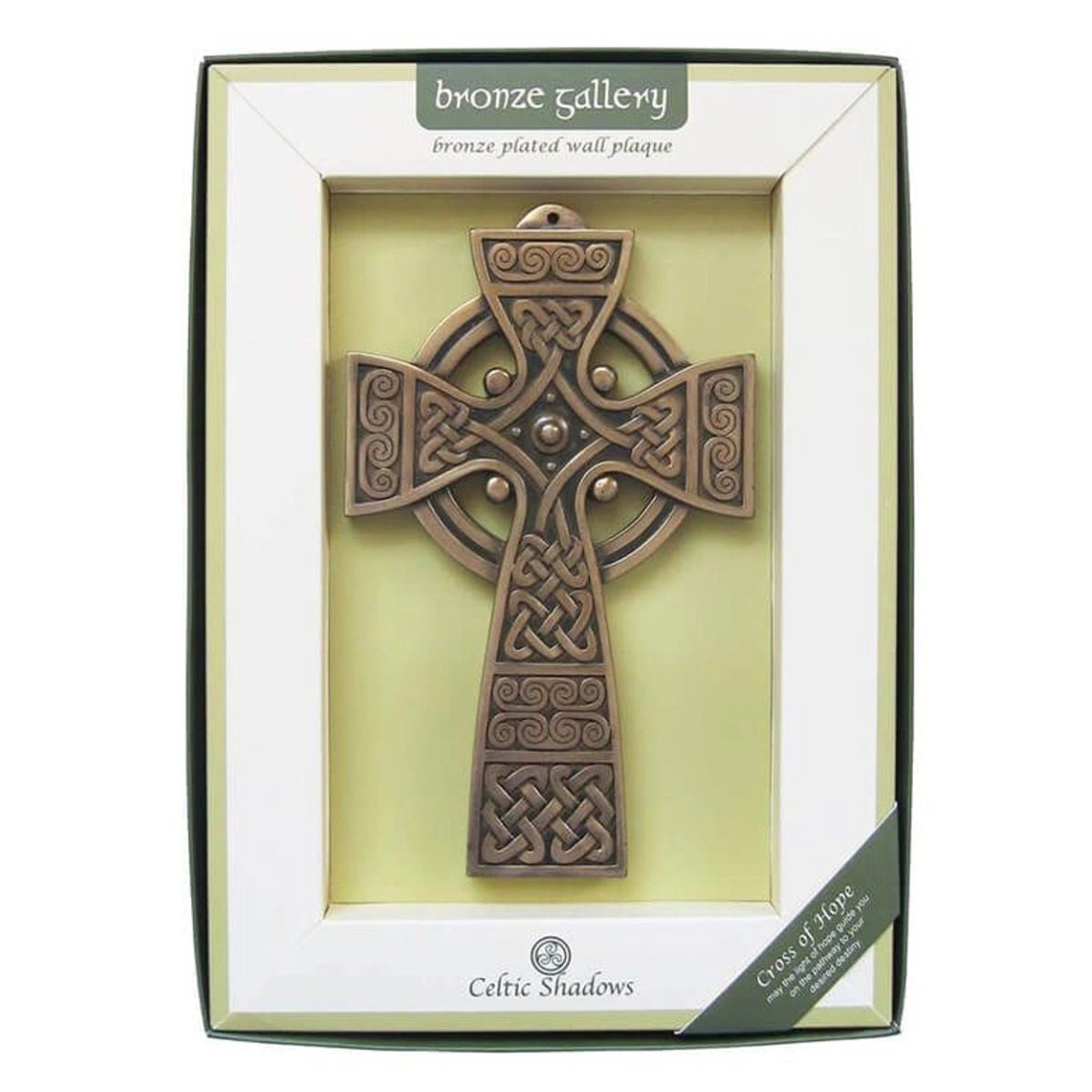 OG713 Traditional Celtic High Cross Bronze Wall Plaque Creative Irish Gifts