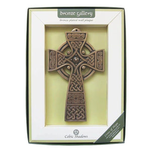 OG713 Traditional Celtic High Cross Bronze Wall Plaque Creative Irish Gifts