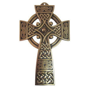 OG713 Traditional Celtic High Cross Bronze Wall Plaque Creative Irish Gifts.com