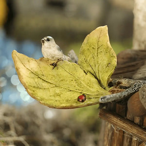 OG714 Bird & Ladybug on Leaf Irish Resin Ornament Lifestyle Creative Irish Gifts