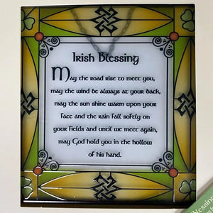 OG723 May The Road Rise Irish Blessing Stained Glass Window Panel  Box Creative Irish Gifts