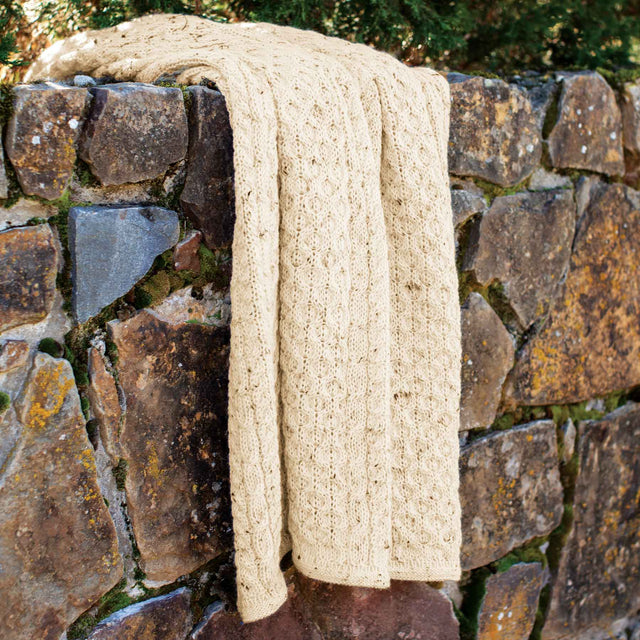 Aran Knit Wool Blanket - Creative Irish Gifts