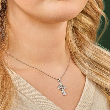 Copy of Sterling Silver Celtic Cross Necklace Lifestyle  Creative Irish Gifts