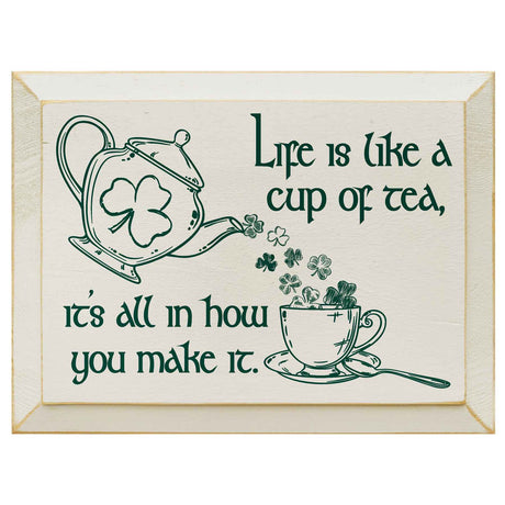Cup of Tea Wood Sign - Creative Irish Gifts