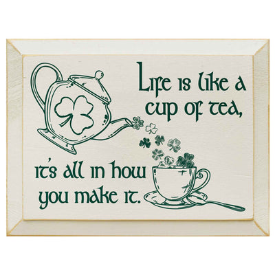 Cup of Tea Wood Sign - Creative Irish Gifts