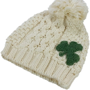 PF7319 Aran Cable Knit Shamrock Kids Beanie-Studio Creative Irish gift