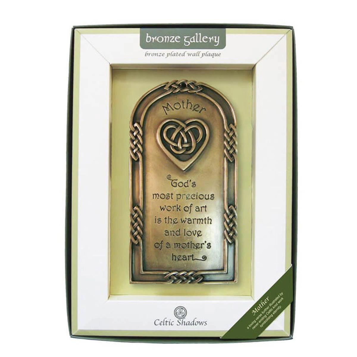 PG503 Bronze Plated Celtic Plaque with Mother Blessing Box Creative Irish Gifts