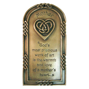 PG503 Bronze Plated Celtic Plaque with Mother Blessing Creative Irish Gifts.com