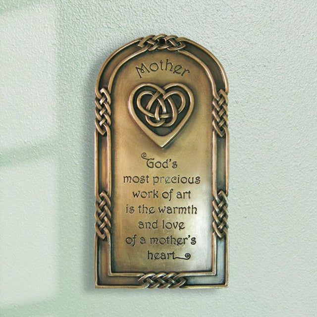 PG503 Bronze Plated Celtic Plaque with Mother Blessing Creative Irish Gifts.com