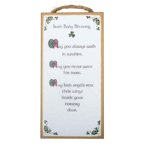May You Always Walk in Sunshine Baby Blessing Plaque - Creative Irish Gifts