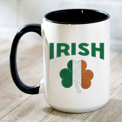 Stitched Shamrock Stamp Mug - Creative Irish Gifts