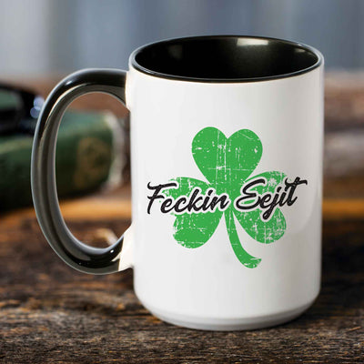 Personalized Glass Irish Coffee Mugs - Four Leaf Clover