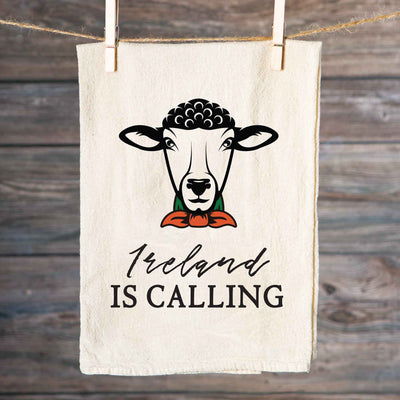 Ireland is Calling Sheep Stamp Tea Towel - Creative Irish Gifts