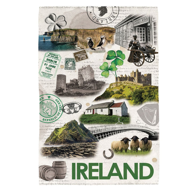 PP715-TWL02 Cotton Ireland Themed Tea Towel Creative Irish Gifts.com