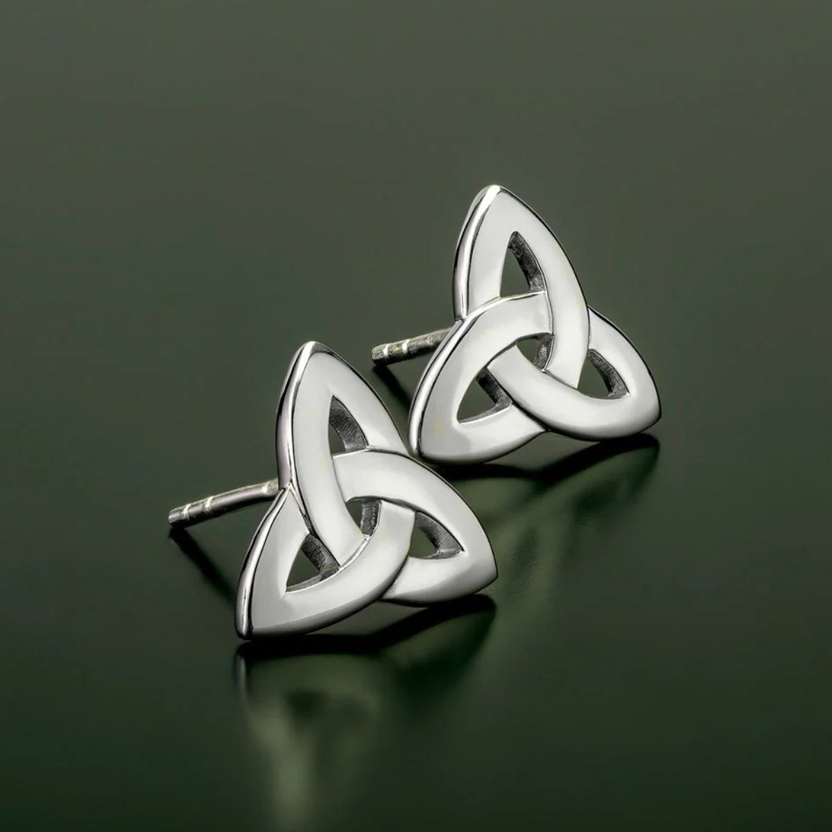 S3644 Premium Silver Trinity Knot Stud Earrings Creative Irish Gifts
