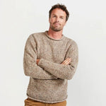  Men's Donegal Tweed Roll Neck Aran Sweater Honey Creative Irish Gifts.com