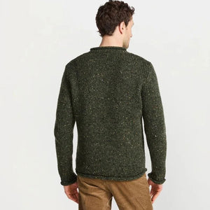 Men's Donegal Tweed Roll Neck Aran Sweater