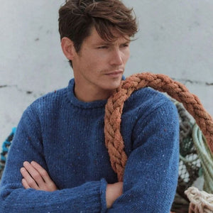  Men's Donegal Tweed Roll Neck Aran Sweater Creative Irish Gifts.com