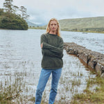 Ladies Irish Wool Tweed Sweater Green Lifestyle Creative Irish Gifts