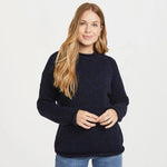 Ladies Irish Wool Tweed Sweater Navy Creative Irish Gifts