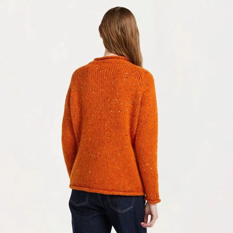 Ladies Irish Wool Tweed Sweater Pink Creative Irish Gifts