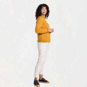 Ladies Irish Wool Tweed Sweater Yellow Creative Irish Gifts