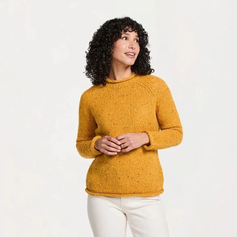 Ladies Irish Wool Tweed Sweater Yellow Creative Irish Gifts