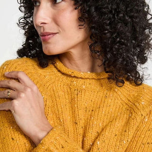 Ladies Irish Wool Tweed Sweater Yellow Creative Irish Gifts