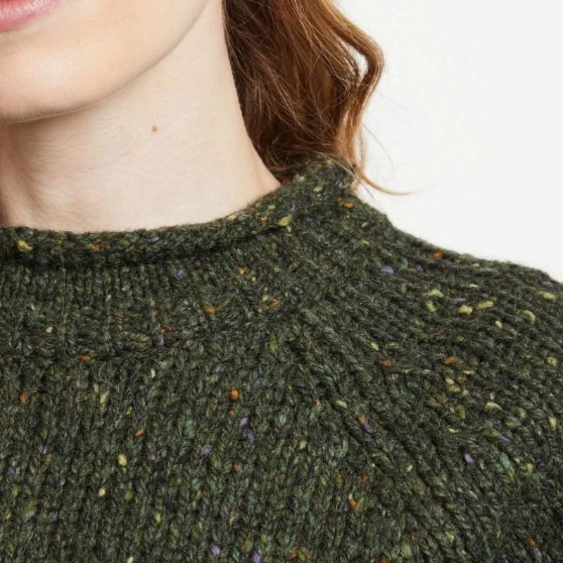 Ladies Irish Wool Tweed Sweater Green Creative Irish Gifts