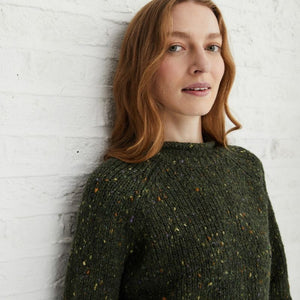 Ladies Irish Wool Tweed Sweater Green Creative Irish Gifts