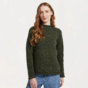 Ladies Irish Wool Tweed Sweater Green Creative Irish Gifts