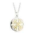 S45677 Sterling Silver Trinity Knot Circle Necklace Creative Irish Gifts
