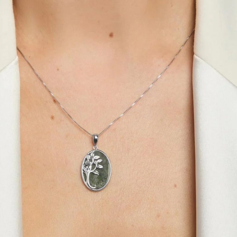 Connemara Marble & Sterling Silver Celtic Tree of Life Pendant Creative Irish Gifts