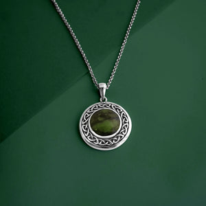 S46133 Connemara Marble Celtic Knot Necklace Creative Irish Gifts
