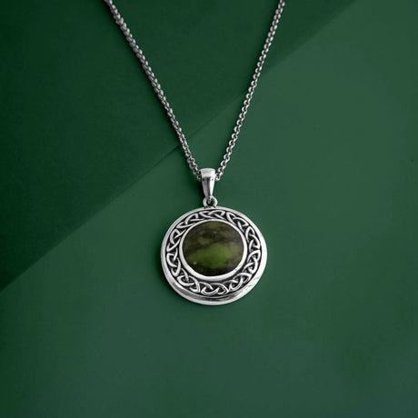 S46133 Connemara Marble Celtic Knot Necklace Creative Irish Gifts

