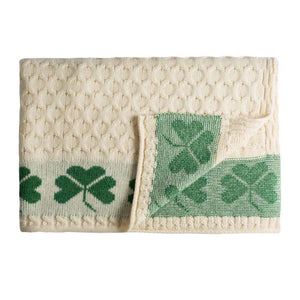 Aran Shamrock & Honeycomb Knit Blanket Creative Irish Gift