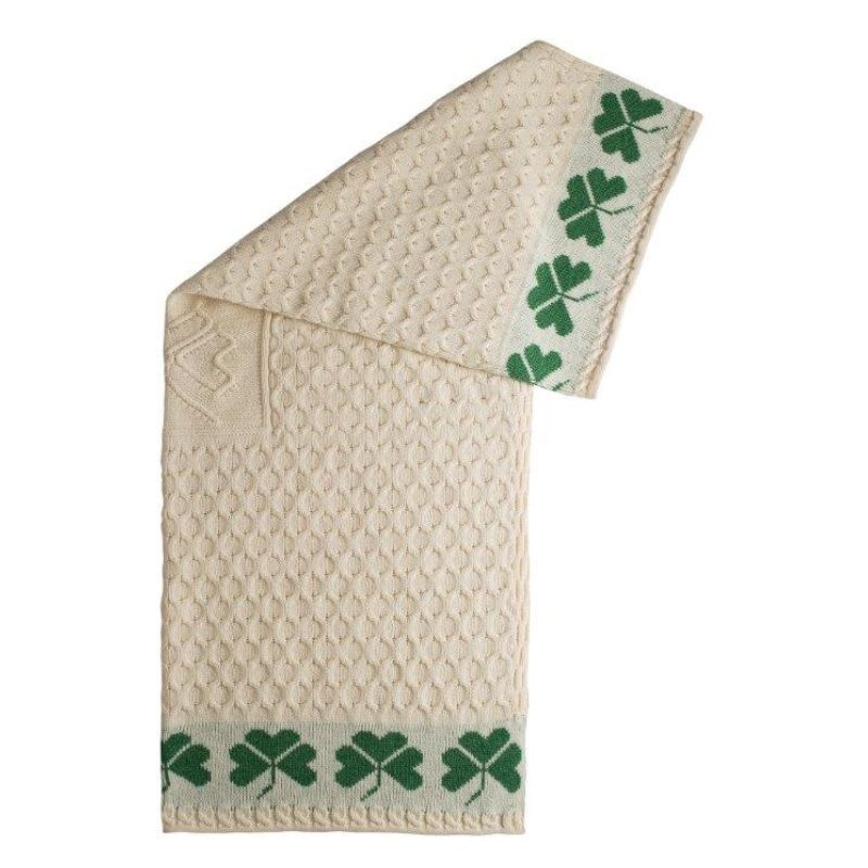 Aran Shamrock & Honeycomb Knit Blanket  studio Creative Irish Gift