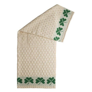 Aran Shamrock & Honeycomb Knit Blanket  studio Creative Irish Gift