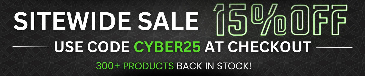 a black and white banner with green text