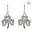 SW52 Swarovski Celtic Shamrock Silver Drop Earrings Creative Irish gift
