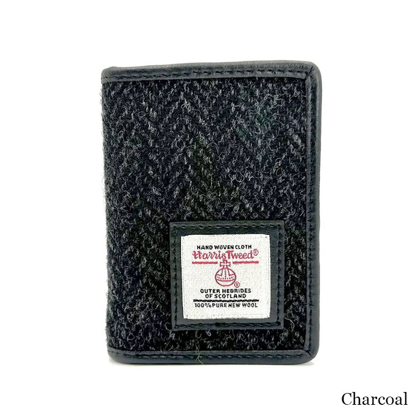 Scottish Harris Tweed Bi-Fold Card Holder, Charcoal-Creative Irish gift