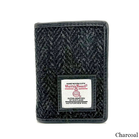 Scottish Harris Tweed Bi-Fold Card Holder, Charcoal-Creative Irish gift